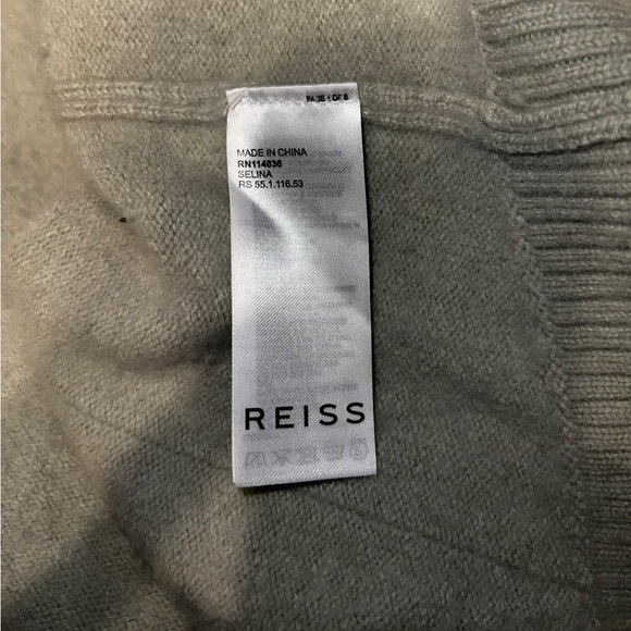 Reiss Turtleneck Cowl Ivory Wool Cropped Sweater - Picture 5 of 6
